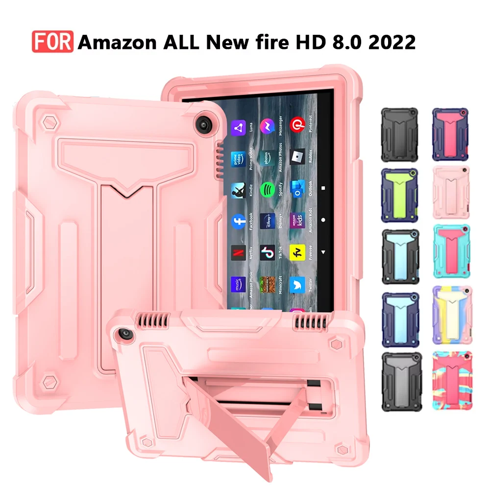 

Case for New Amazon Fire HD 8 Heavy Duty Shockproof Tablet Cover Kids Friendly for Fire HD 8.0 2022 3-Layer Protection