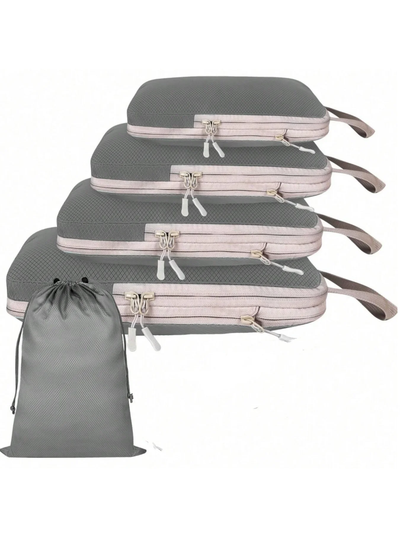 Set/6 Stück komprimierbare Verpackung Reise Aufbewahrungstasche Würfel wasserdichter Koffer Nylon tragbar mit Handtasche Gepäck Organizer Ryanai – Detail 15