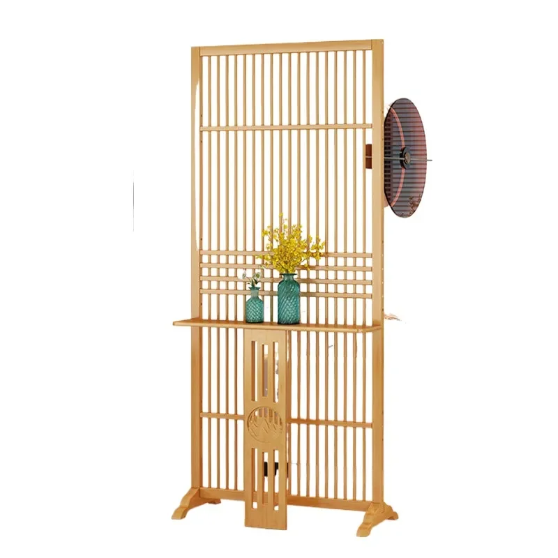 New Chinese Bamboo Room Divider Screen Portable Entryway Partition for Living Room Bedroom Door Blocking Privacy Grille Decor