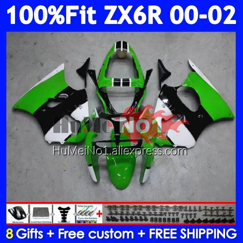 OEM Kit For KAWASAKI NINJA ZX 6R 636 600 CC 6 R 203No.73 ZX-6R ZX636 ZX6R 00 01 02 2000 2001 2002 Injection Fairing green stock