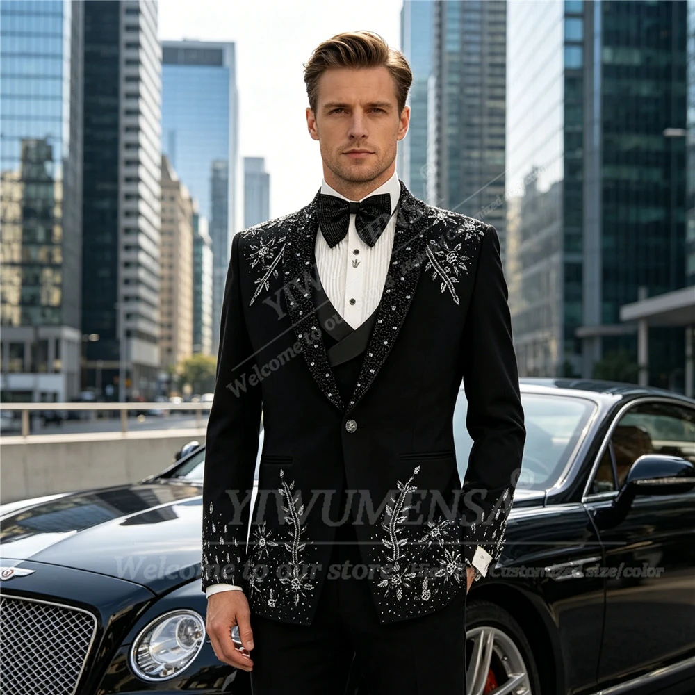 Brilliant Crystals Beading Sui - Men'S Formal Dinner Wear review and price