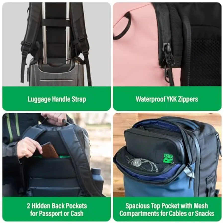 حقيبة ظهر للسفر من COR Surf تحمل على حقيبة ظهر للكمبيوتر المحمول مع جيوب جواز سفر سرية حقيبة ظهر للأعمال في عطلة نهاية الأسبوع #2