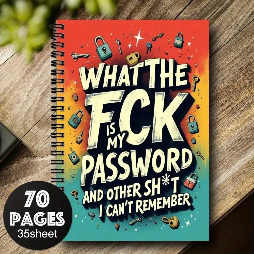 

Spiral Password & Login Notebook – Internet Sites, Usernames & Passwords Organizer For Home Or Office