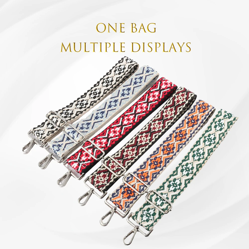 Bag Band Women Messenger Sling Bag Strap New Fashionable Colourful Jacquard Weave Replaceable Handbag Crossbody Shoulder Strap