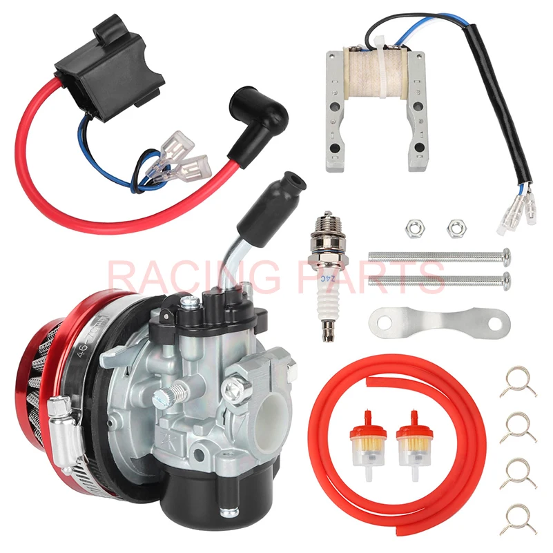 

Motorized Bike Carburetor With CDI Ignition Coil Magneto Coil Kit Compatible With 2 Stroke 80 100 49 50 66 Motorized Bicycle Gas