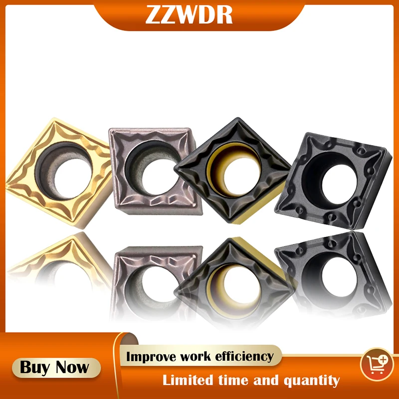 

ZZWDR CCMT060204 CCMT09T304 CCMT09T308 TM1 MP HMP WM1125 WP4025 WP4225 Carbide Insert Turning Tool CCMT CNC Lathe Tools Blade