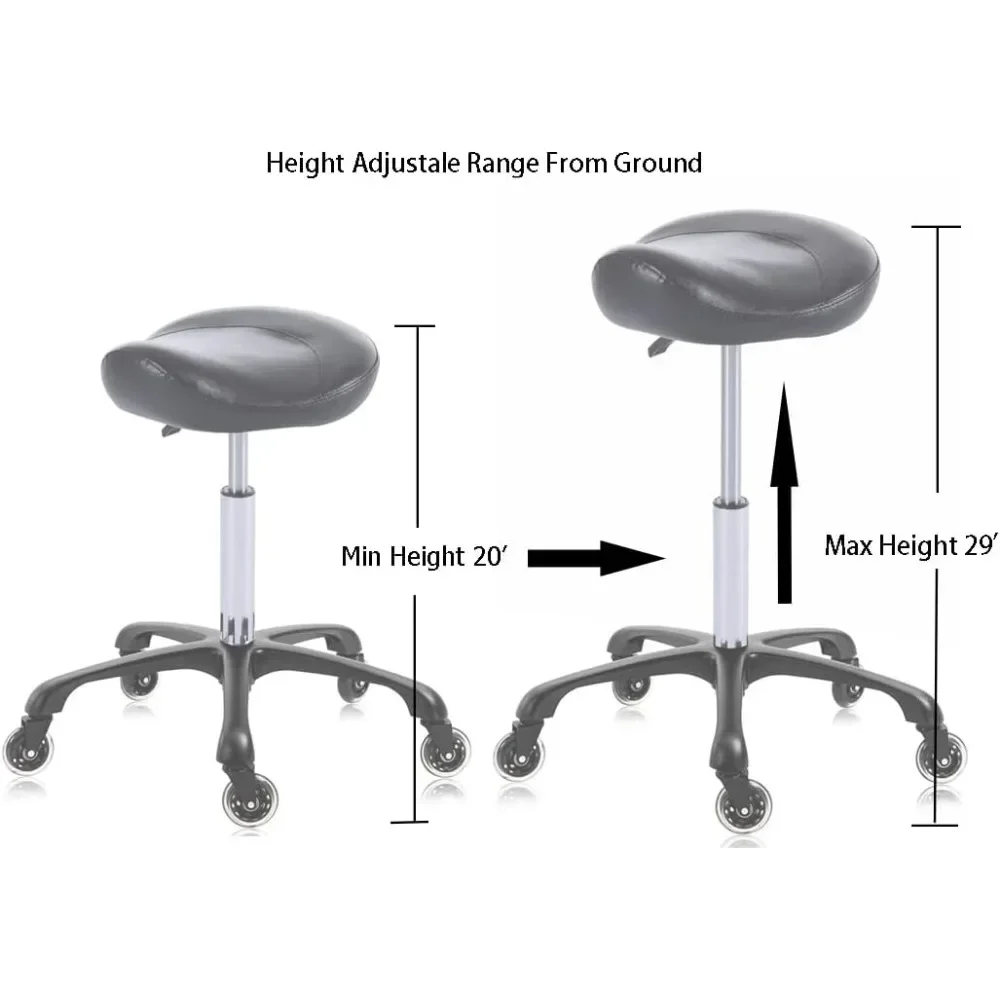 y Stool with Wheels Height Adjustable Stylish Ergonomic Rolling Swivel Chair for Hygienic Clinic Salon Tatoo