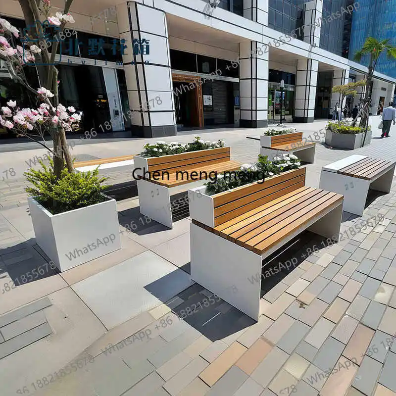 

Modern Design Garden Bench Multifunctional Café Commercial Street Fence Flower Rack Outdoor Chair Balcony Furniture