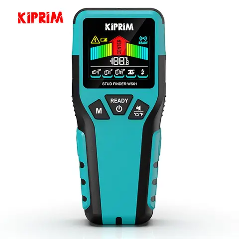 Kiprim 5 in 1 Stud Finder Wood Studs Metal Detecion Detection of live cable Metal Depth Measurement Finder Wall Detector Scanner