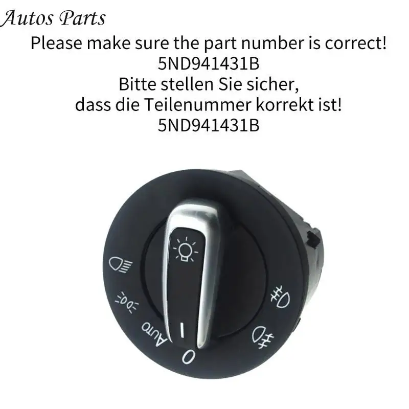 

57BA Headlamp Switch Control 5ND941431B 5ND 941 431B Headlight Switch for Golf
