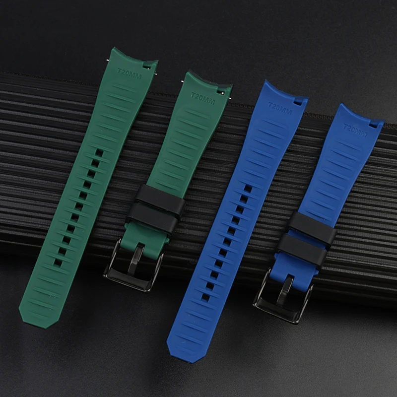 High quality Rubber bracelet 22mm 20mm watchband two color watch strap for omega seiko tudor rolex casio watches band curved end