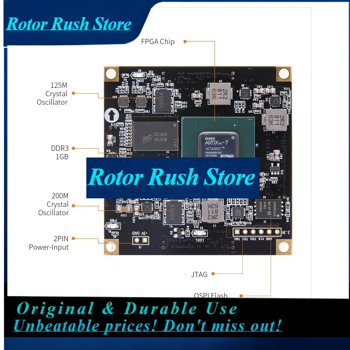 RoRuSALINX SoMs AC7A200 Industrial Grade XILINX Artix-7 XC7A200T 200T FPGA Core Board Wifi Development Board Kits