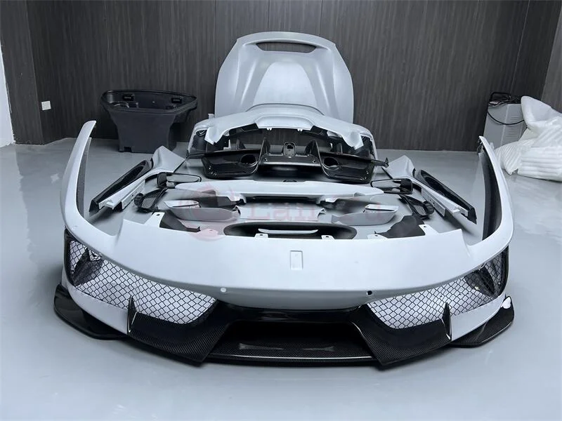 Dream Garage Dry Carbon Fiber Full Set Body Kit Front Bumper Rear Bumper Side Skirt For Ferrari 488 Gtb Pista Style