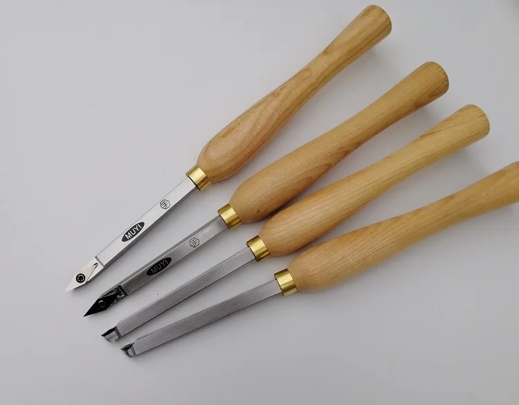 Woodworking Lathe Carbide Inserts Cutter Replaceable Wood Handle Turning Tools #