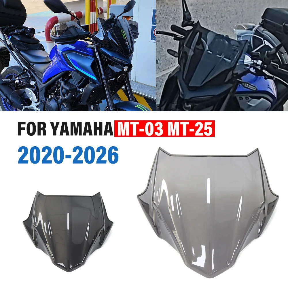 

Motorcycle Front Windshield Windscreen Wind Deflector Viser Visor Airflow Accessories FOR YAMAHA MT-03 MT-25 MT03 MT25 2020-2026