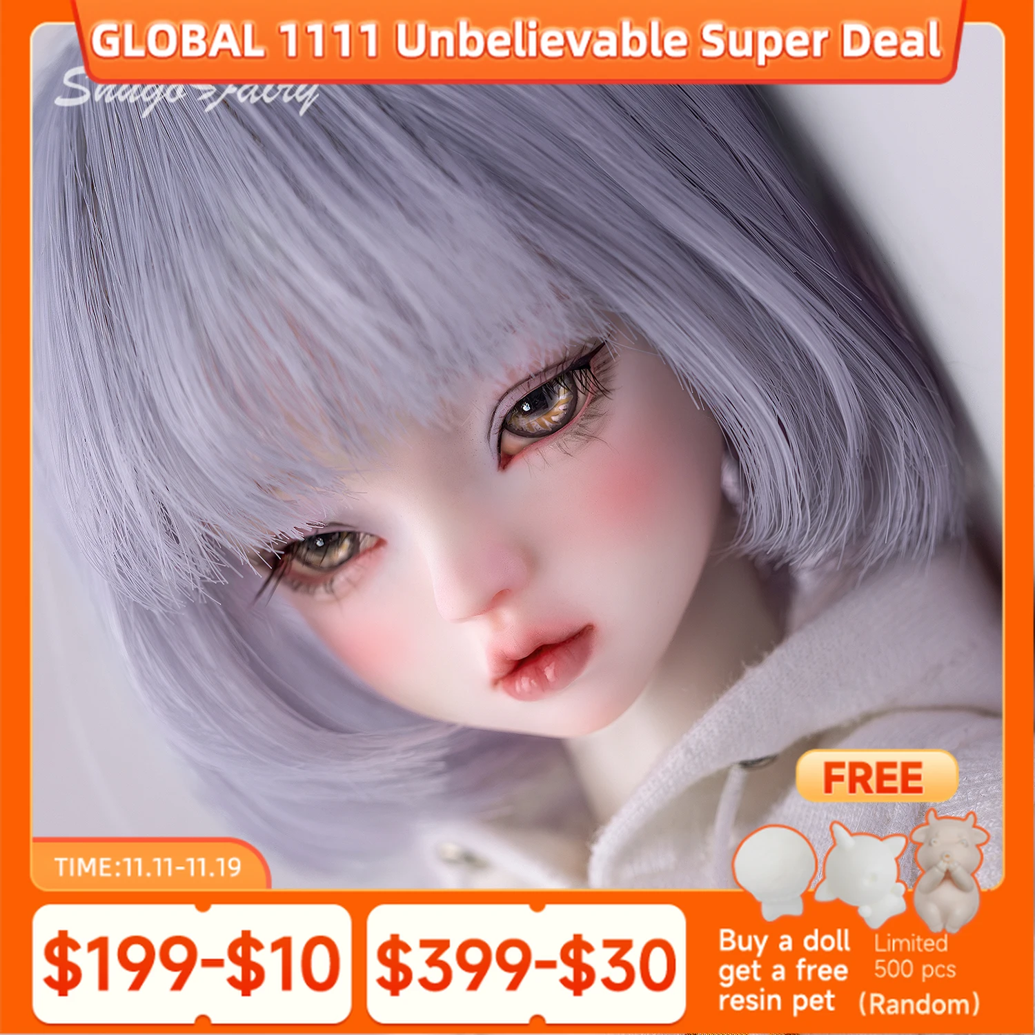 

Кукла Bjd 1/4 Lena, полный набор G Bariy Body Lazy Pure, современная повседневная одежда для него и мам, игрушки, фигурка из смолы Shugafairy