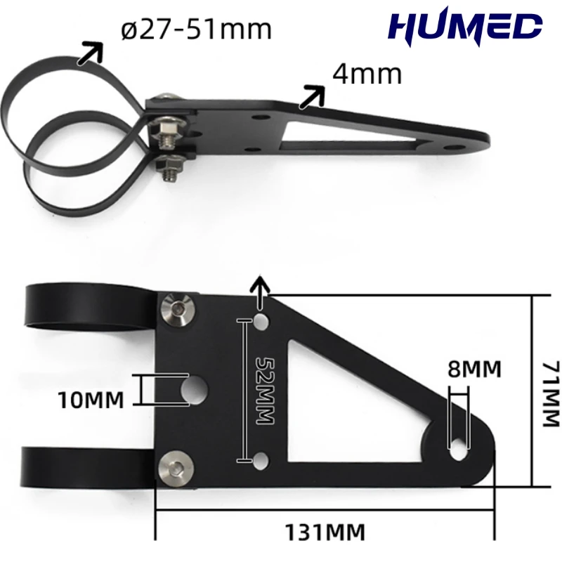 

Винтажный ветрозащитный экран для мотоцикла, обтекатель для фар, крепежные кронштейны для Max250 Mutt125 V250 Cafe Racer 131 мм × 27 мм-51 мм