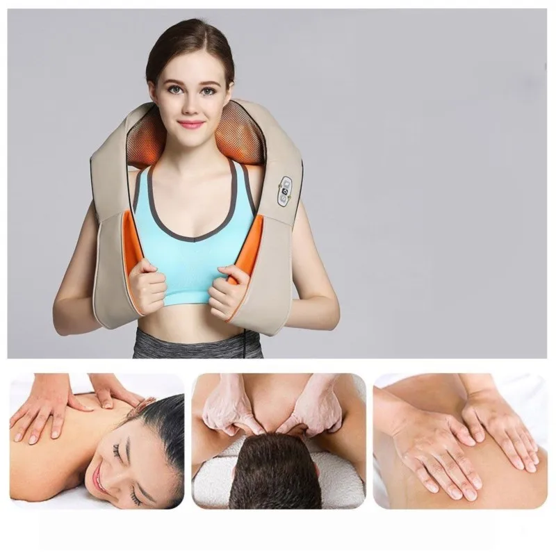 U Shape Electrical Shiatsu Back Neck Shoulder Body Massager Car&Home Use Infrared Stress Relieve Massage Belt Massage Tool