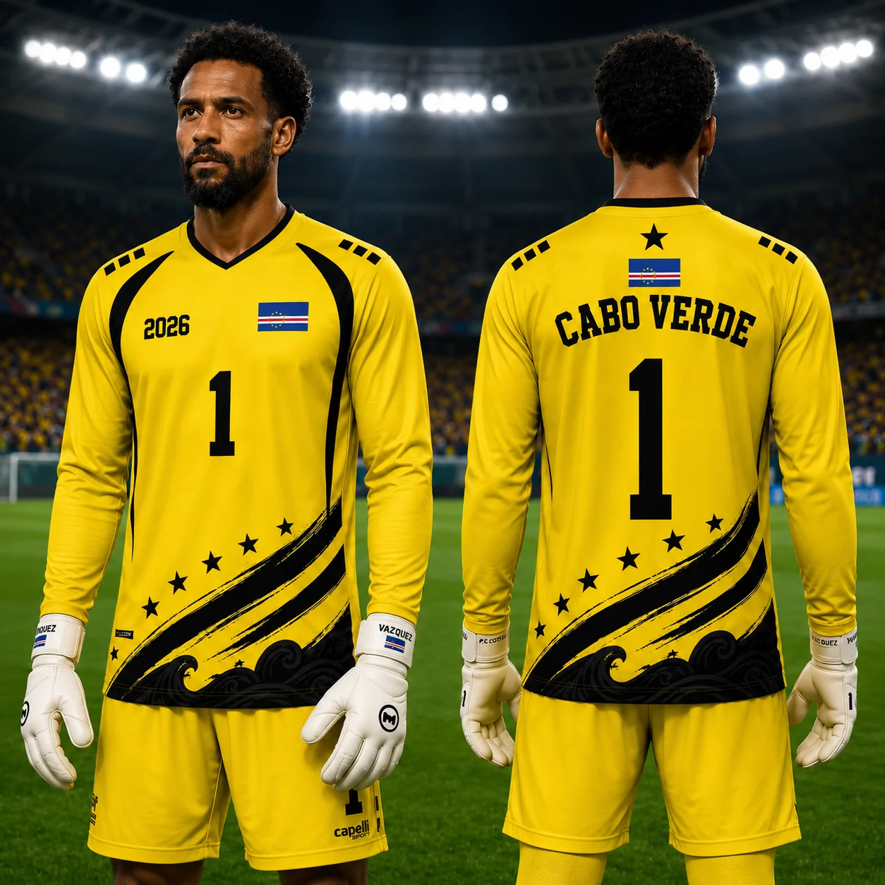 Cabo Verde Long Sleeve Football Jersey, Custom Number Soccer Top, Unisex Fan Gift for Men Women Adults