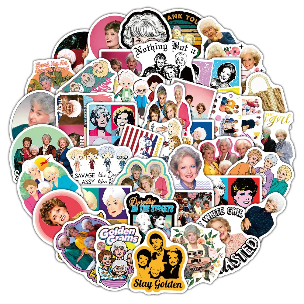 

10/30/50PCS The Golden Girls TV SHOW Sticker Cartoon Funny Graffiti Decal Kids Toy for Motorcycle Helmet Guitar Glasses Case