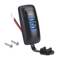 3-Ports 12V USB Outlet Dual USB A Port & PD USB C Port Car Charger Socket Accessories Waterproof for Car Truck Marine Motorcycle