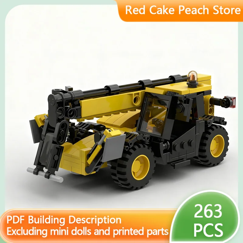 

City Car Model MOC Building Bricks TL1055D Telescopic Arm Forklift Machine Modular Technology Children Holiday Gifts Toys Suit