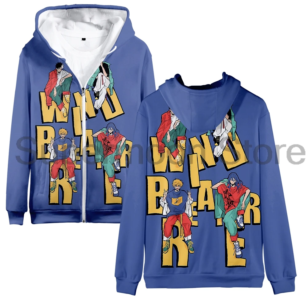 Wind Breaker Anime Hoodie, Japan Manga Zipper, PVD, Long Sleeve Streetwear, Femmes et Hommes, 3D Harajuku Clothes