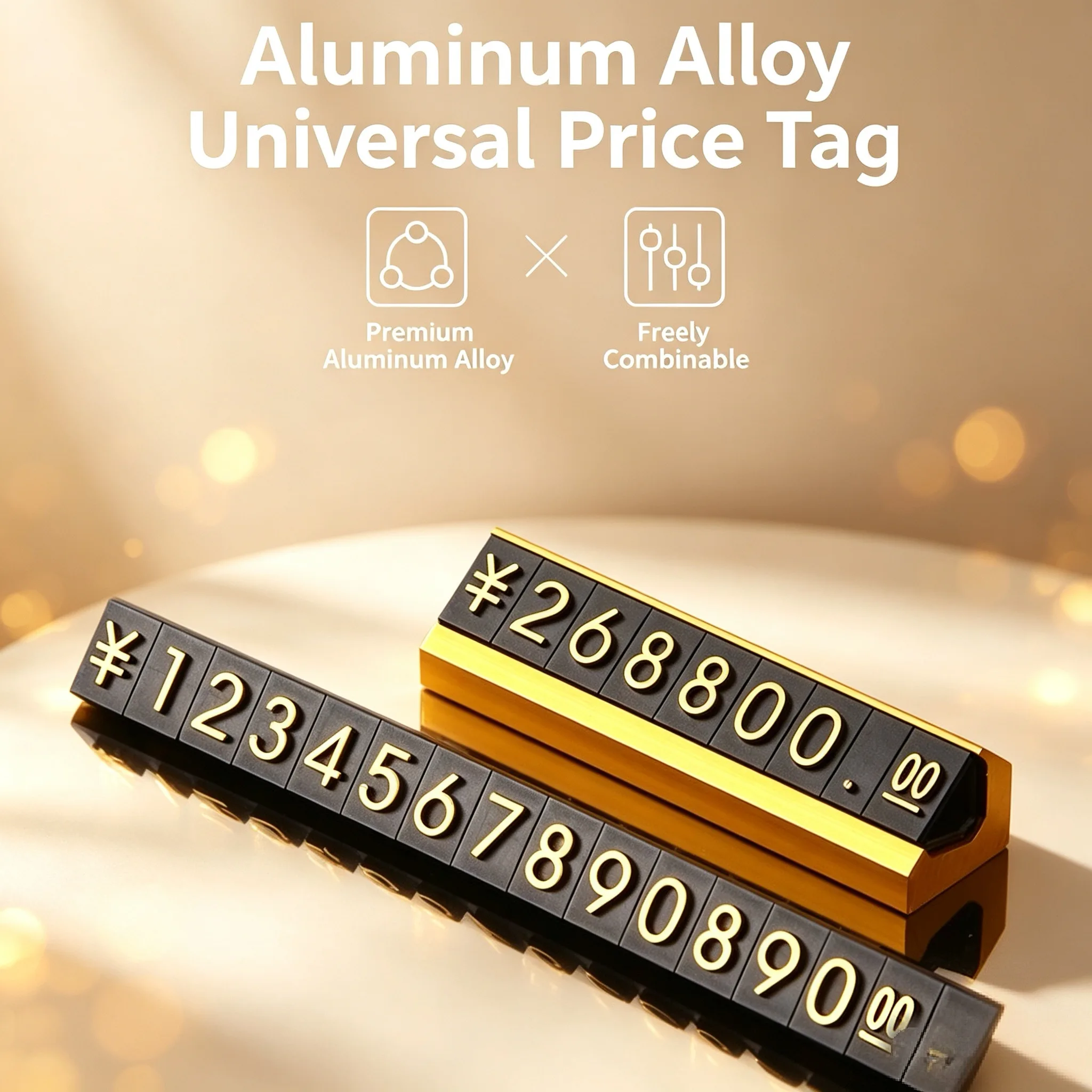 10 Sets Metal Jewelry Watch Ring Price Cube Tags Adjustable Number Small Metal Price Label Sign Holder Display Stand