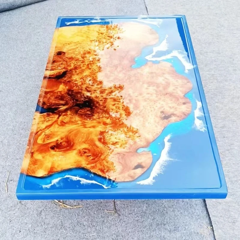 

solid wood dining tea table desk coffee large board epoxy resin desktop computer table
