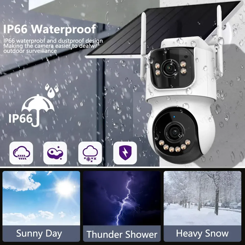 ICsee في الهواء الطلق AOV 24/7 تسجيل 10MP عدسة مزدوجة 10X التكبير كاميرا تعمل بالطاقة الشمسية المدمج في بطارية كاميرا متحركة WiFi/4G كاميرا تعمل بالطاقة الشمسية الأمن #6