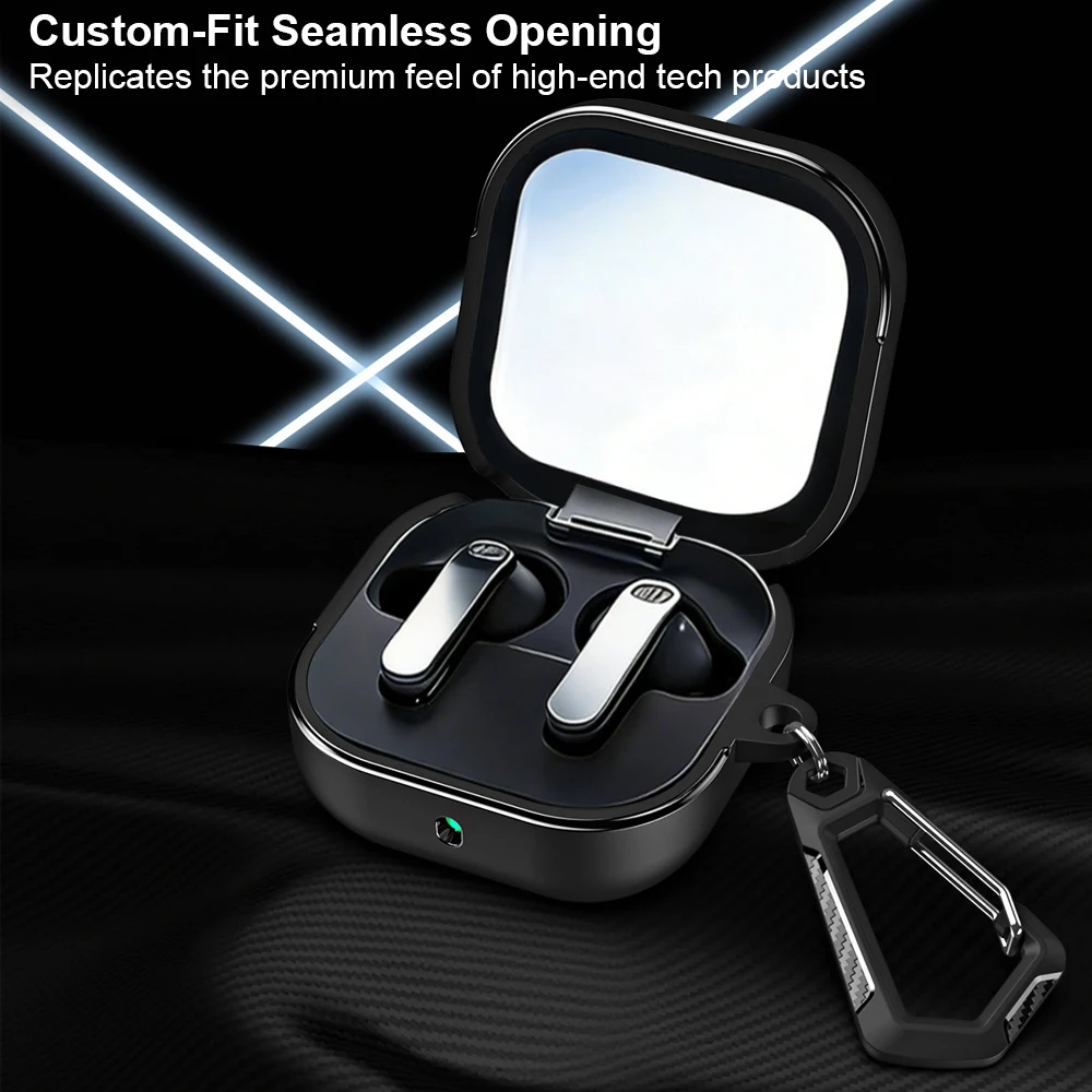 For Samsung Galaxy Buds 4 /Buds 4 Pro Case ,  TPU+PC Protective Cover with Carbon Fiber Texture ,  4-Corner Airbag Shockproof