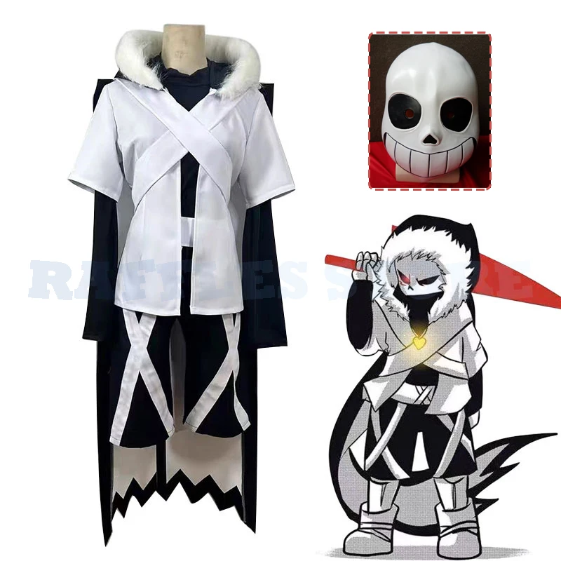 

Game Undertale Xtale Cross Sans Cosplay Costume Adult Uniform Set With Collar Halloween Party Outfit White Uniforms Set Unisex