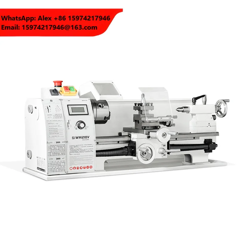 Mini Horizontal Metal Lathe WM210V 220V For Home Use High-Accuracy Woodworking Metal Processing DIY Light Duty Desktop Machine