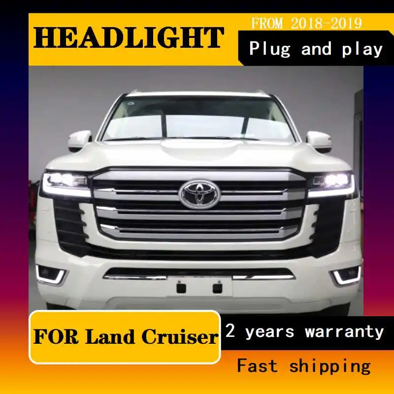 Lampada frontale per Toyota Land Cruiser LED Headlight 2019-2023 fari LC300 DRL indicatore di direzione proiettore Angel Eye abbagliante