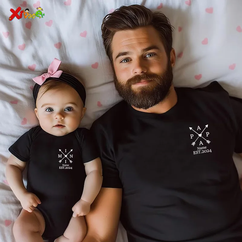 

Personalized Father's Day Shirt Personalized Family Shirt Father Day Names Gift Shirts for PAPA MAMA T Shirt Baby Bodysuit Gift