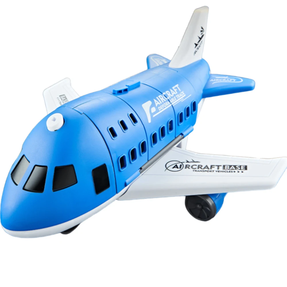Kids Toy Plane Foldable Storage Passenger Plane Model Helicopter Inertia Car Track Vehicle