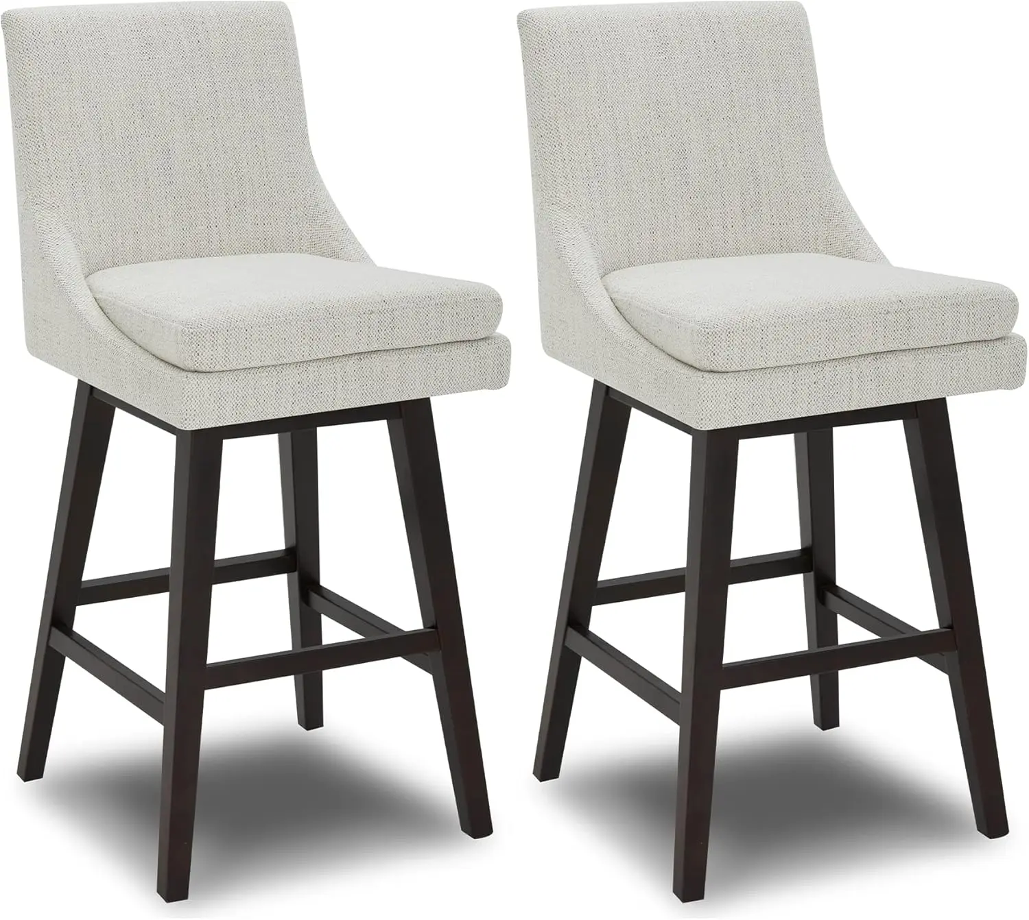 CHITA Bar Height Swivel Barstool with Back Set of 2 FSC Certified Upholstered Bar Stool 30.7