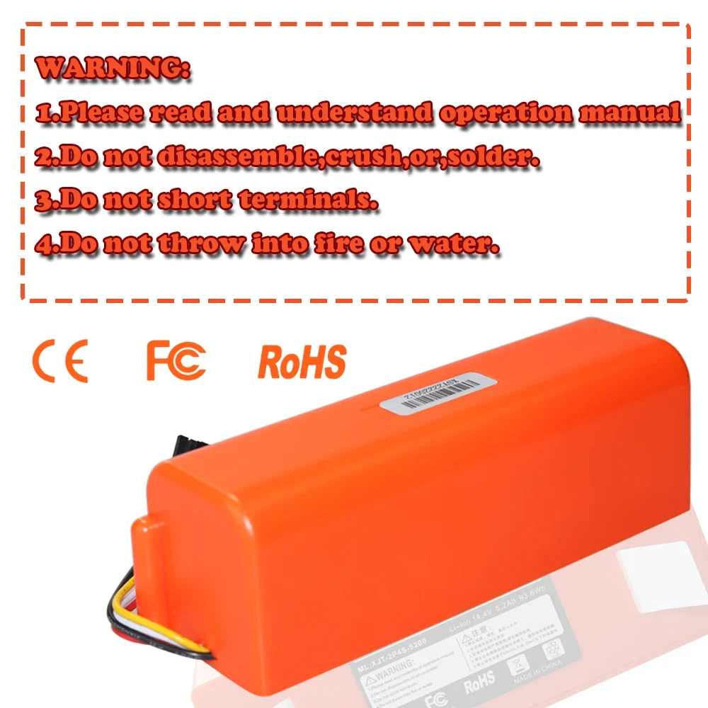 14.4V 5200mAh Replacement Battery For Roborock S6 S7 MaxV Q5 Q7 MAX Robot Vacuum Cleaner Accessories Parts Original