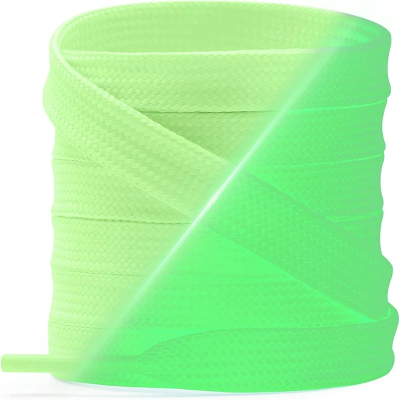 

1 Pair Flat Luminous Shoe Laces Glow in the Dark Night Color Fluorescent Shoelace Shoelaces for Sneakers