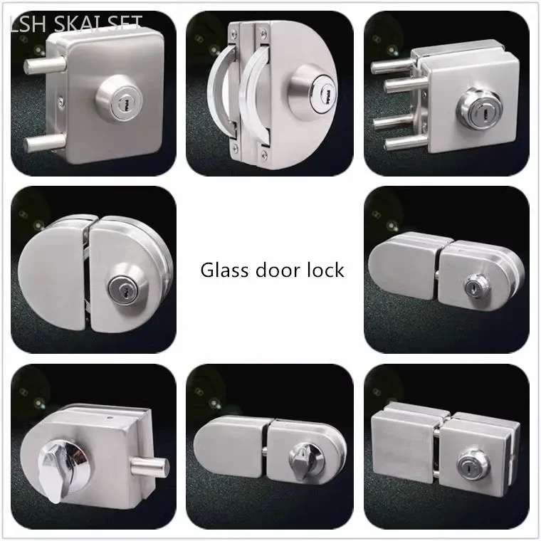 

304 Stainless Steel Glass Door Lock Frameless Glass Floor Lock Latch Store Security Door Locks Office Door Accessories