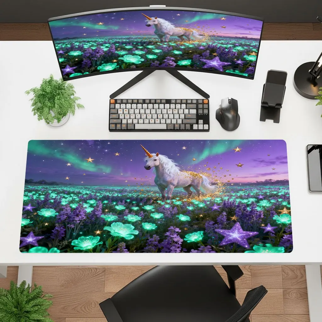 Iron Decor Unicorn Pattern Mouse Pad Multi Sizes HD Print Thick Rubber Non Slip Desk Mat for Gaming Office Laptop Use