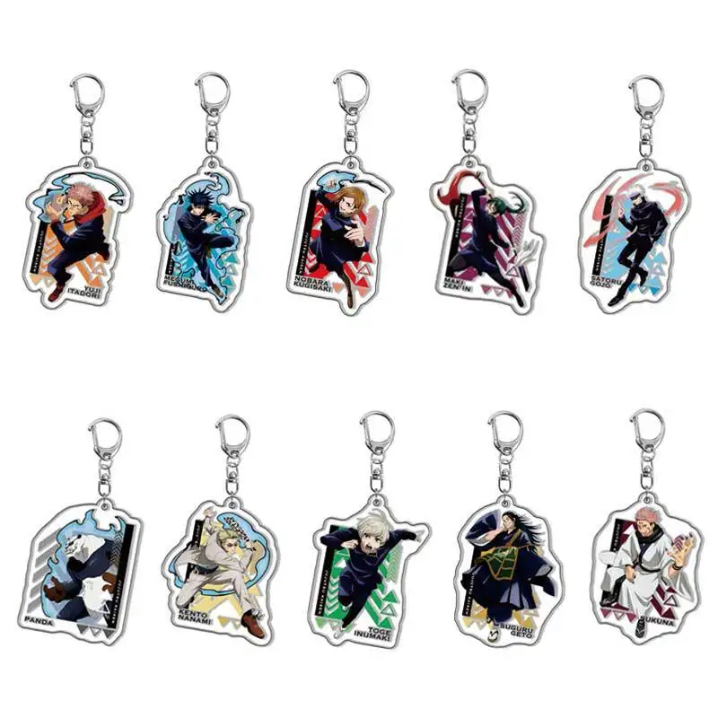 Acrylic Keychain Anime Jujutsu Kaisen Itadori Yuji Fushiguro Megumi Kugisaki Nobara Satoru Gojo Pendant