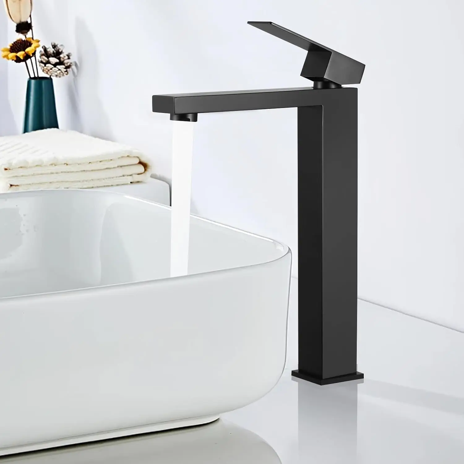Grifo de Lavabo Moderno para Baño, Mezclador Giratorio 360° °   Grifo mezclador giratorio de un solo manípulo para lavabo de agua fría y caliente para baño y cocina