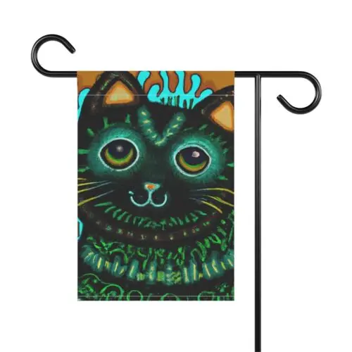 Fun Cat Art Garden Flag 12x18 Yard Decor Gift Pet Lover (Flag Only) House Banner