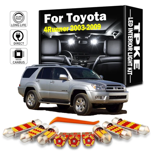 TPKE 20 piezas Canbus LED Interior mapa cúpula parasol Kit de luz para Toyota 4Runner 2003 2004 2005 2006 2007 2008 2009 lámpara de cortesía