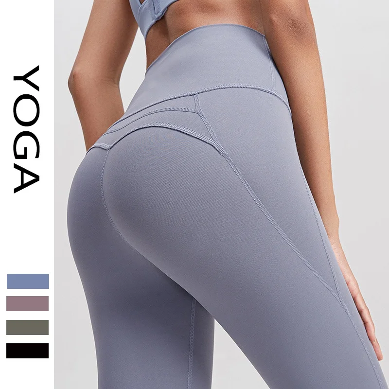 Yoga leggings with brand logo women fall/winter pants high waist hip lift tights elastic quick dry sports training ninth pants