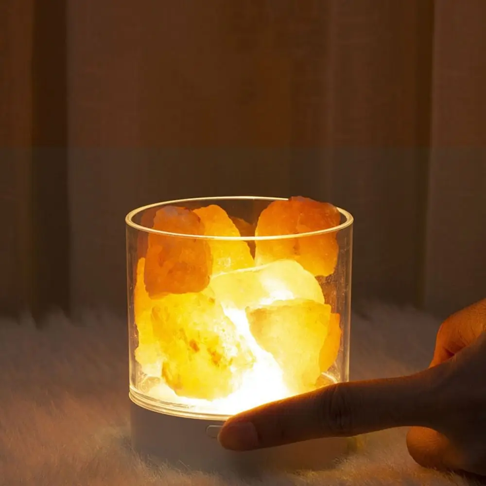 

Unique Crafts Natural Crystal Salt Lamp 7 Color Lights USB Powered Table Lava Lamp Eye Protection Night Light Christmas