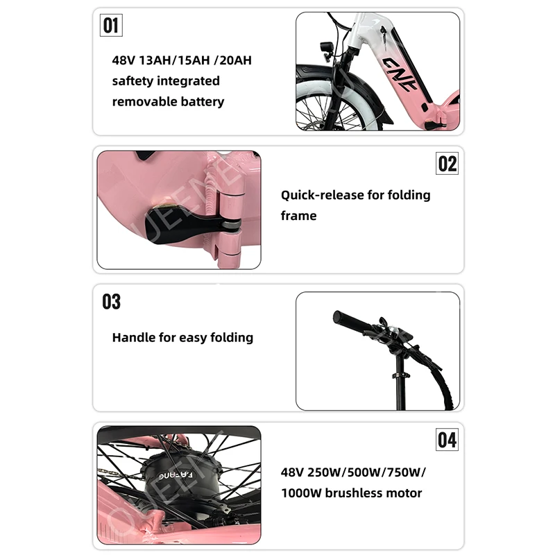 New Model Full Suspension 2 Person 4.0 Fat Mountain Folding Fatbike Long Distance Electric Bike