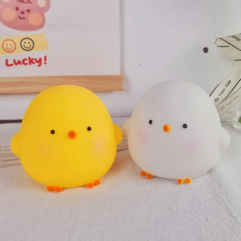 Cute Fat Yellow Chicken LED Small Night Light Soft Warm Light Children\'s Bedroom Bedside Lamp Boy Girl Desktop Decoration Gift