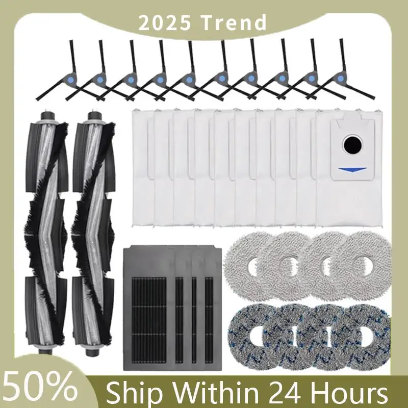 Подходит для Ecovacs Deebot X2 / X2 Omni / X2 Pro PLUS, аксессуары, мешок для пыли, роликовая крышка для швабры, фильтр Hepa, запчасти для роботов, аксессуары, 1 комплект